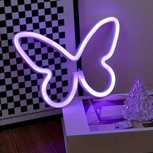Purple Butterfly Neon Light Sign